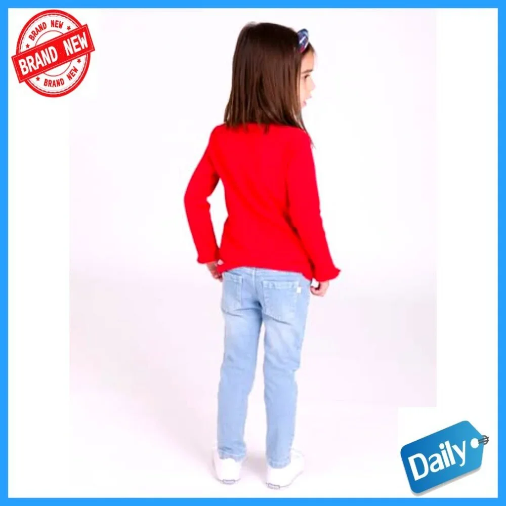 Toddler Girls Long Sleeve Ruffle Layering Tee Shirt Size 2T Knit